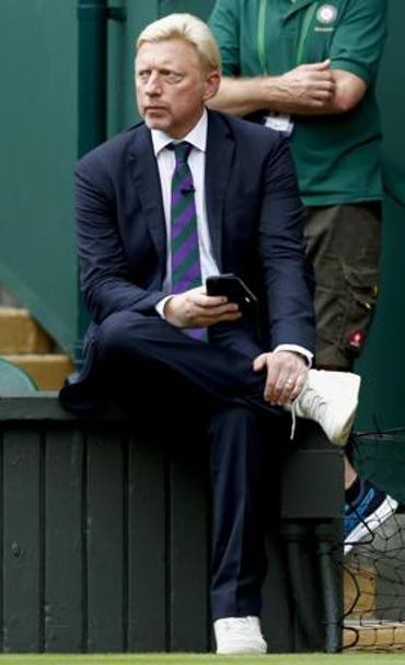 Boris Becker con cravatta Wimbledon Style 